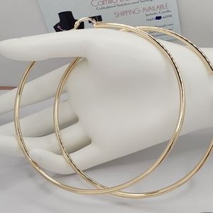 Hoops xtra large stainless steel color gold
